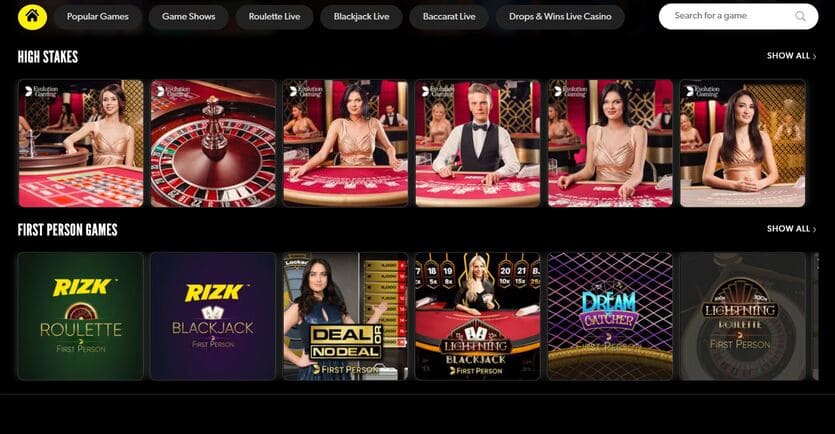 Rizk casino live dealer